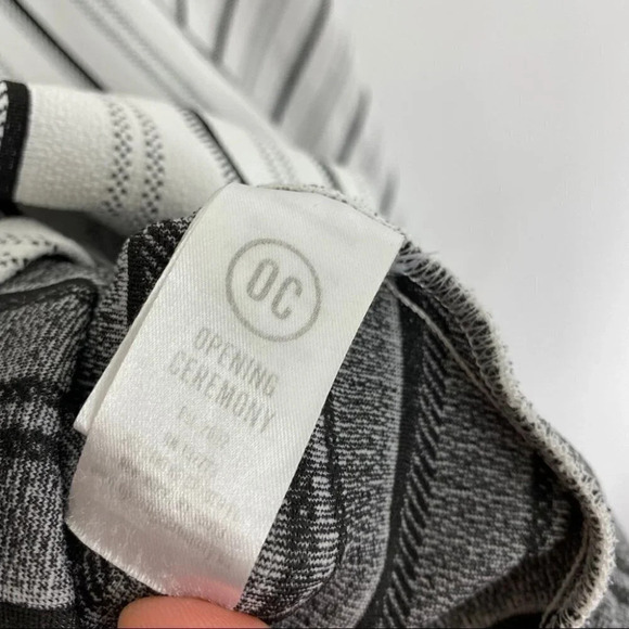 Opening Ceremony NYC Striped Fit & Flare Dress Womens Size XS Gray White Black - Picture 11 of 15